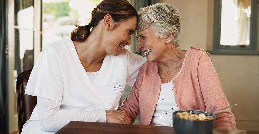 Caretaker comforting person